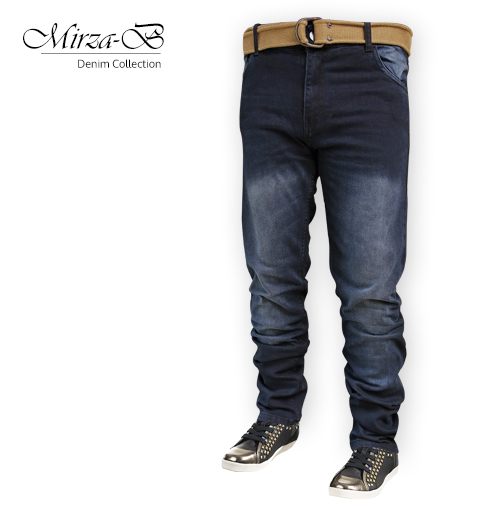 DENIM PANTS Dark Navy stone Washed Slim-fit